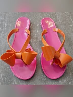 Mudpie Pink & Orange Flip Flops